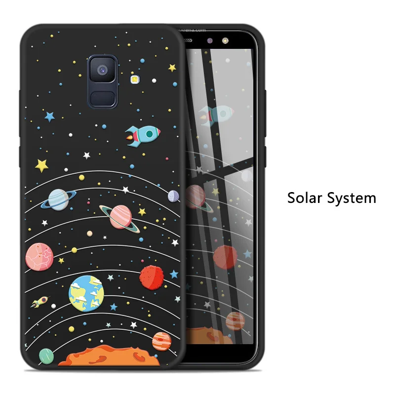 Solar System Милый чехол для samsung Galaxy A7 силиконовый чехол для телефона 3D рельефный чехол для Galaxy ya5 A6 A7 A8 Plus бамперы Fundas Coques - Цвет: Solar System
