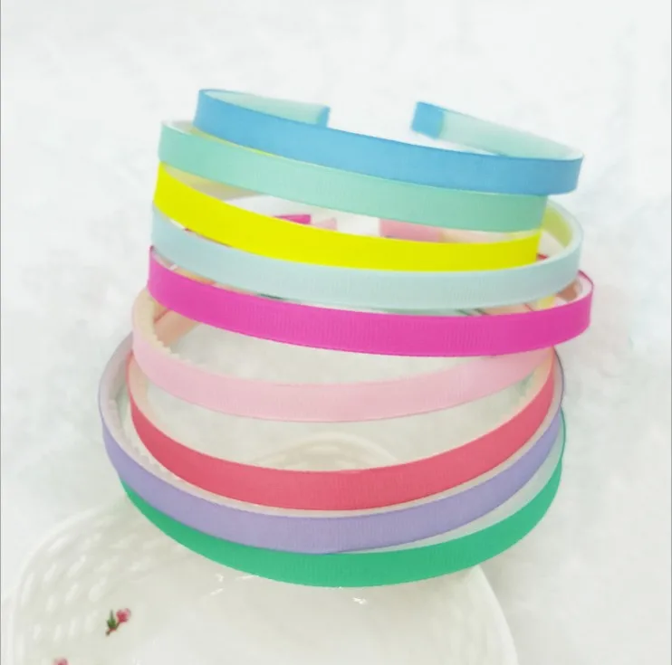 1 см Grosgrain покрытый лентой пластмассовая намотка головная повязка DIY аксессуар для волос резинки для женщин Девушка обруч для волос 10 мм