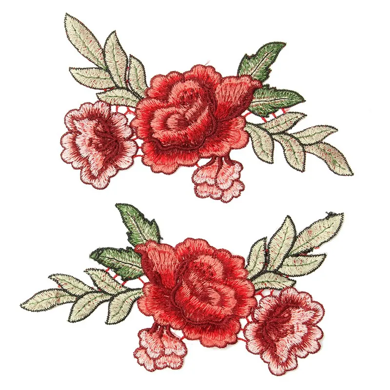 2 шт./компл. воротник с розой и цветочным рисунком пришивной на пластырь милой