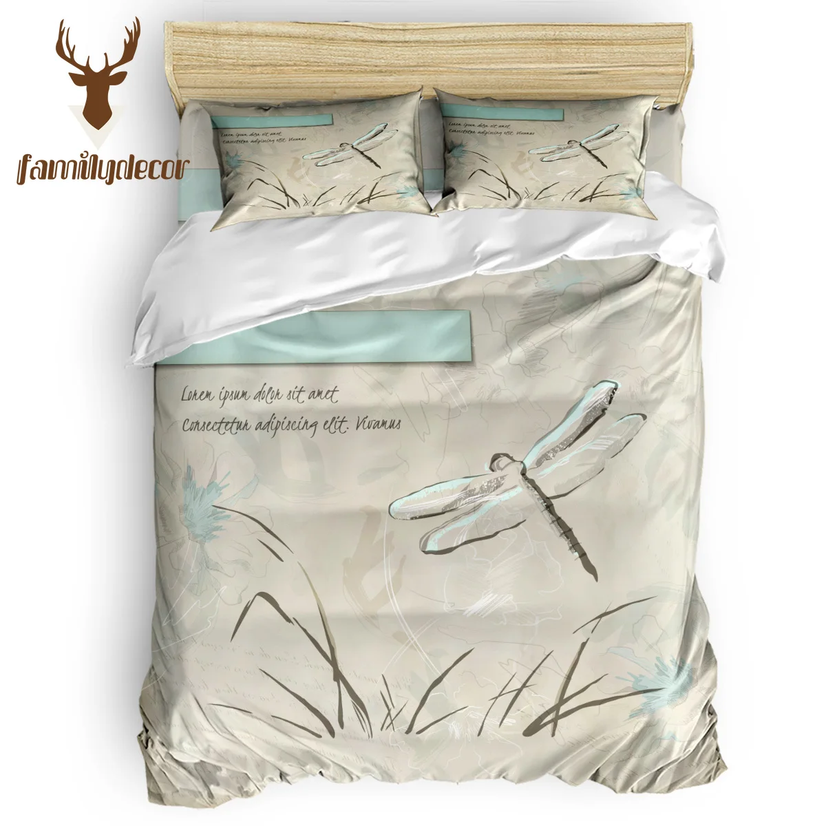 Семейный декор старая газета стрекоза образец текста Комплект постельного белья