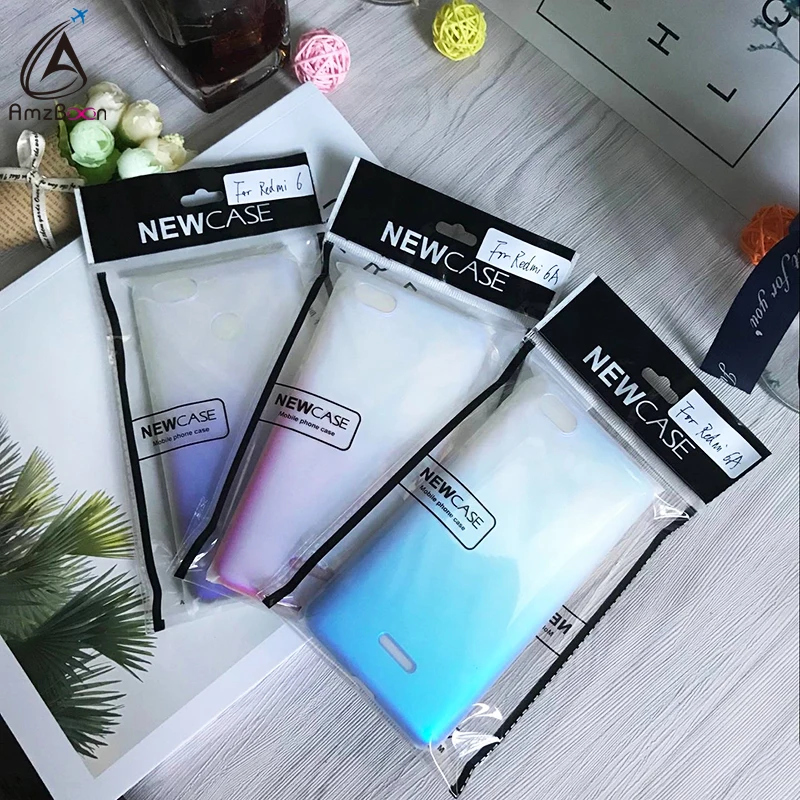 Amzboon Case For Xiaomi Redmi 6A Aurora Gradient Color Transparent Cover Redmi6 Phone case Remi 6Pro Light Slim PC Coque | Мобильные