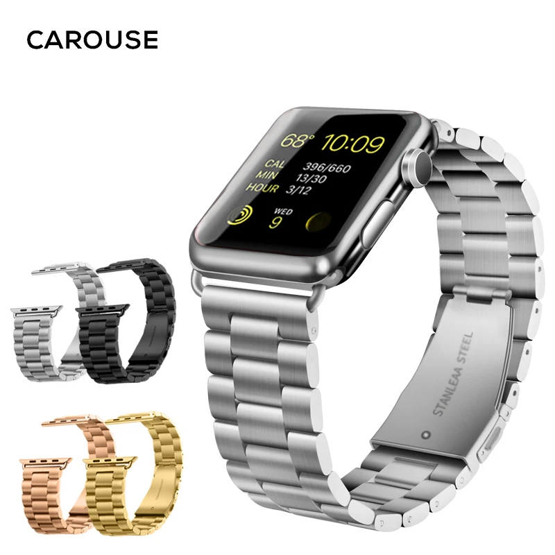 Кутить спортивный ремешок для наручных часов Apple Watch серии 3/2/1 38 мм 42 мм Нержавеющая сталь металлический ремешок для наручных часов iwatch серии 4 40 мм 44 мм