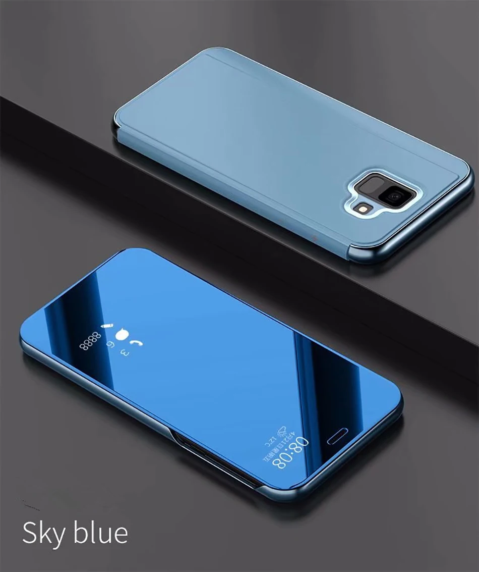 Зеркало Clear View смарт-чехол для samsung Galaxy J3 J5 J7 рro рrime On5 On7 откидная крышка для samsung J3 J4 J6 J7 J8