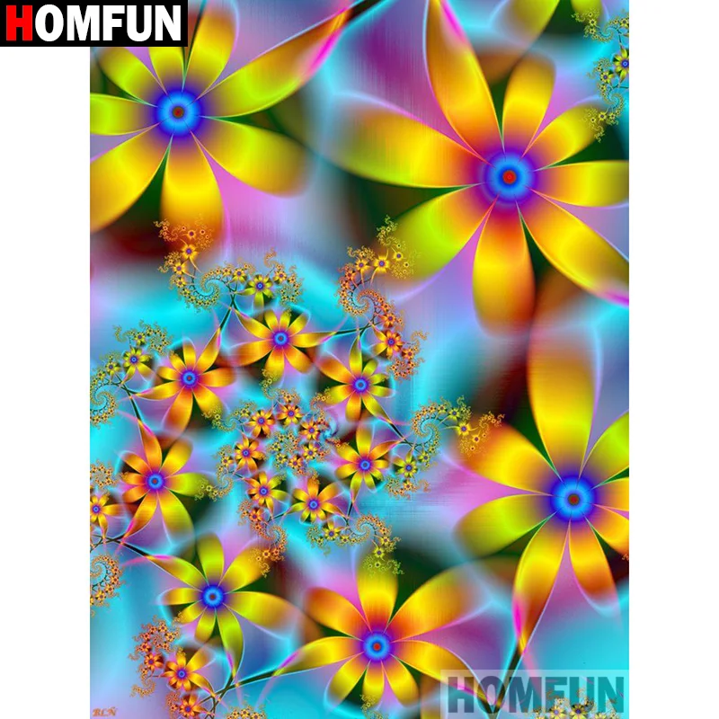 Алмазная вышивка HOMFUN Набор для вышивки крестиком Цветочный пейзаж 5D Вышивка