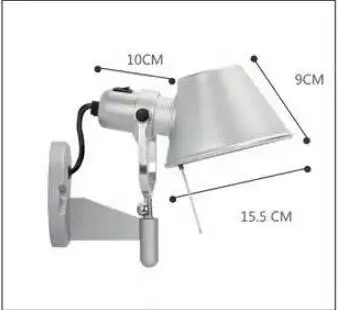 Small silver Простые современные Складные Настенные светильники, Длинные регулируемые алюминиевые бра, телескопические Настенные светильники для спальни - Цвет абажура: Small silver