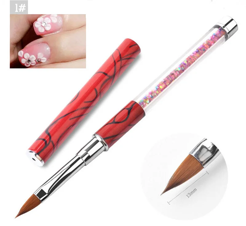 Новые поступления 5 цветов ногтей Acylic Кисть Nail Art pen Картина французской светотерапии ручка - Цвет: 01