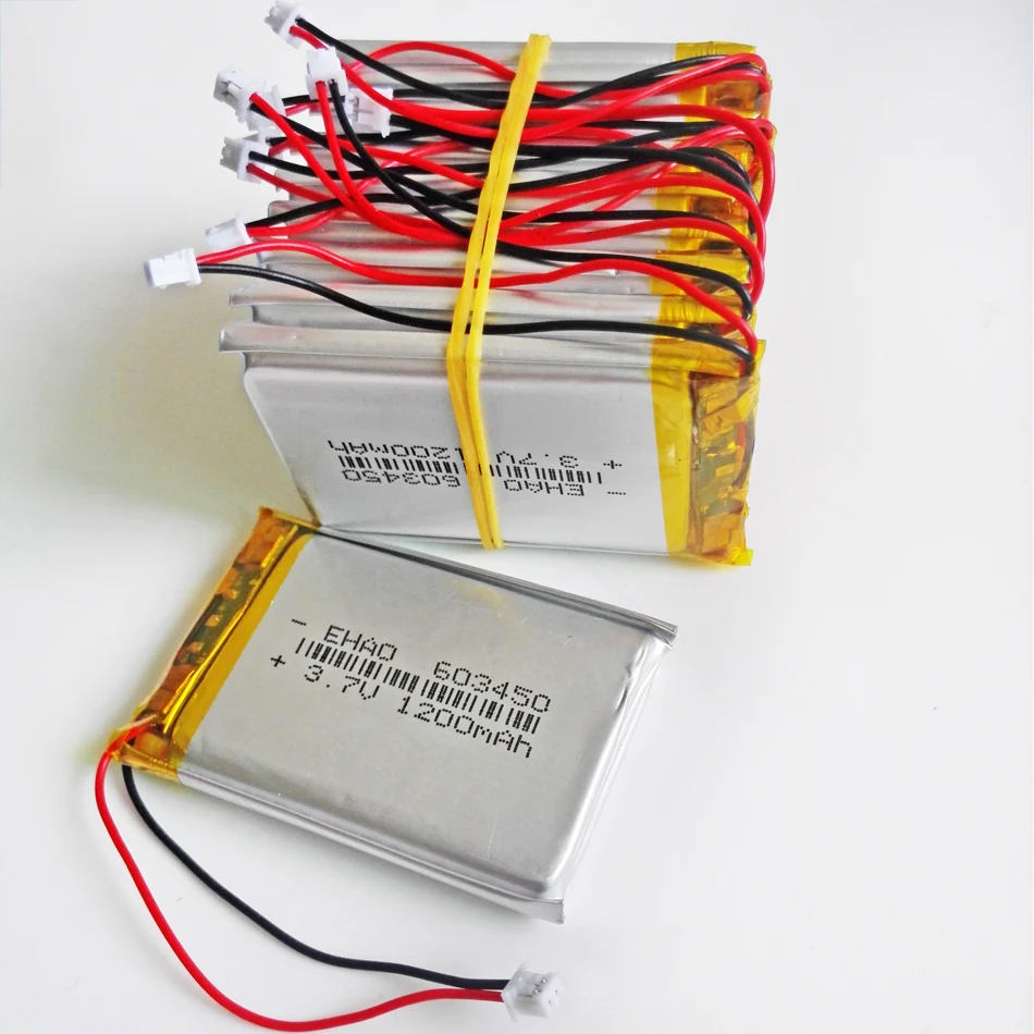 10 шт. 3 7 в 1200 мАч литий-полимерная LiPo аккумуляторная батарея JST 1 25 мм 2pin разъем для