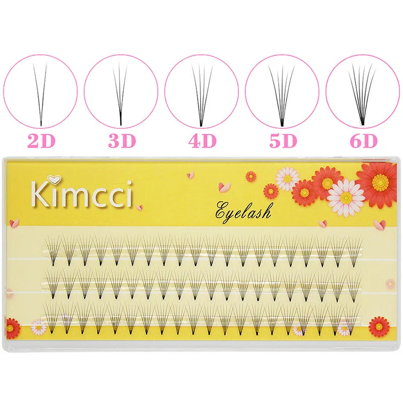 Kimcci ресницы 3 линии 2D/3D/4D/5D/6D термоскрепленные предварительно сделанные объемные вентиляторы из искусственной норки предварительно сделанные русский объем наращивание ресниц поставки