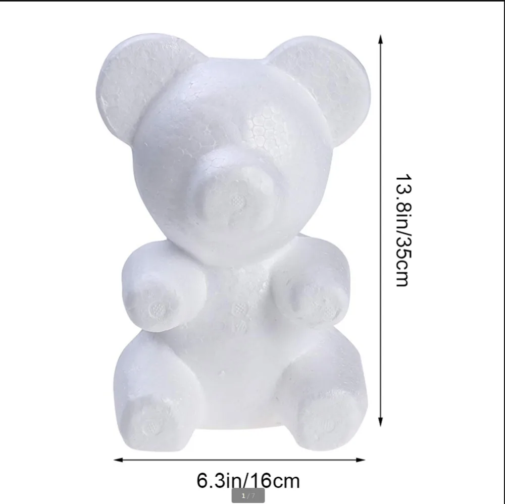 1pcWhite foam rose bear креативный цветок ручной работы DIY bubble подарок на день Святого