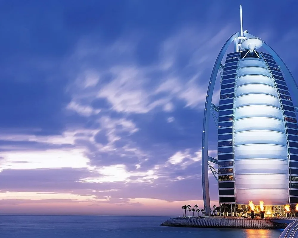 Diamond Embroidery landscape Diy Painting cross stitch round Square Mosaic Decoration Paintings Burj Al Arab | Дом и сад