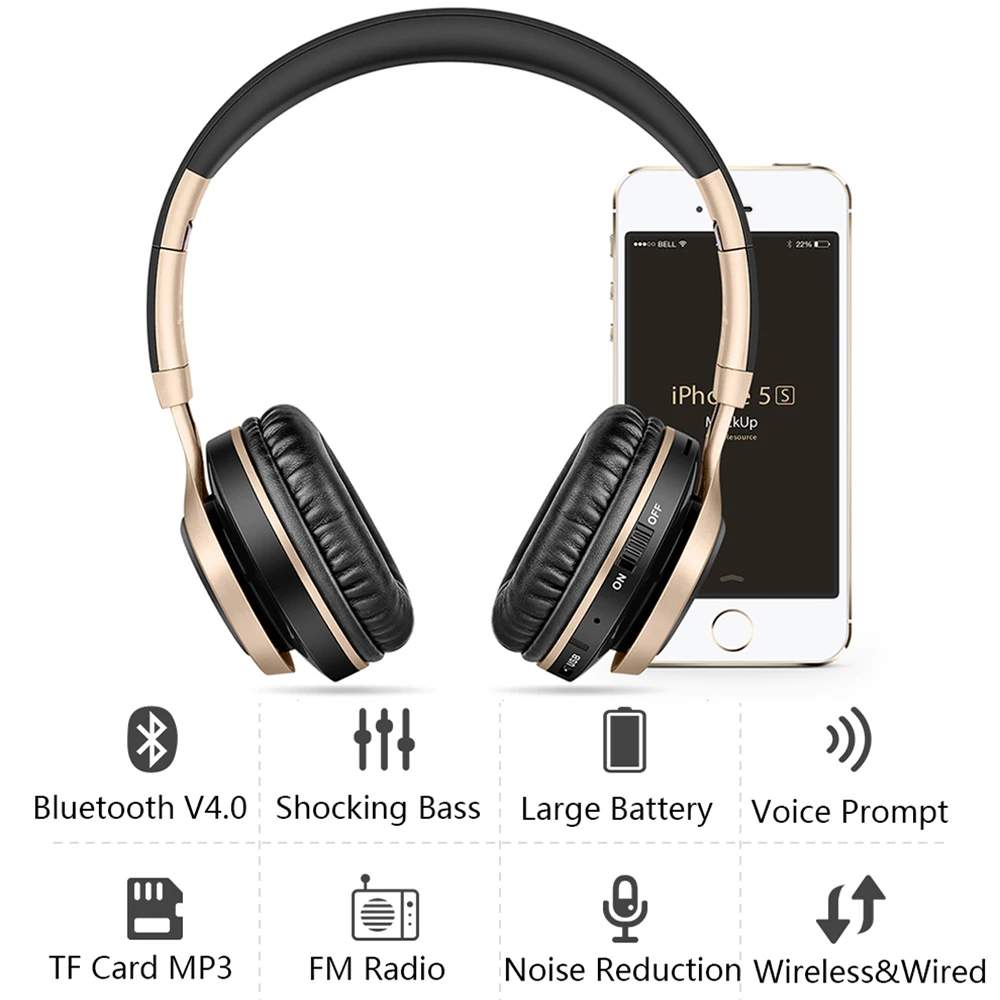 Глубокий бас Bluetooth гарнитура Спортивные Беспроводные + Проводные MP3 FM SD карты