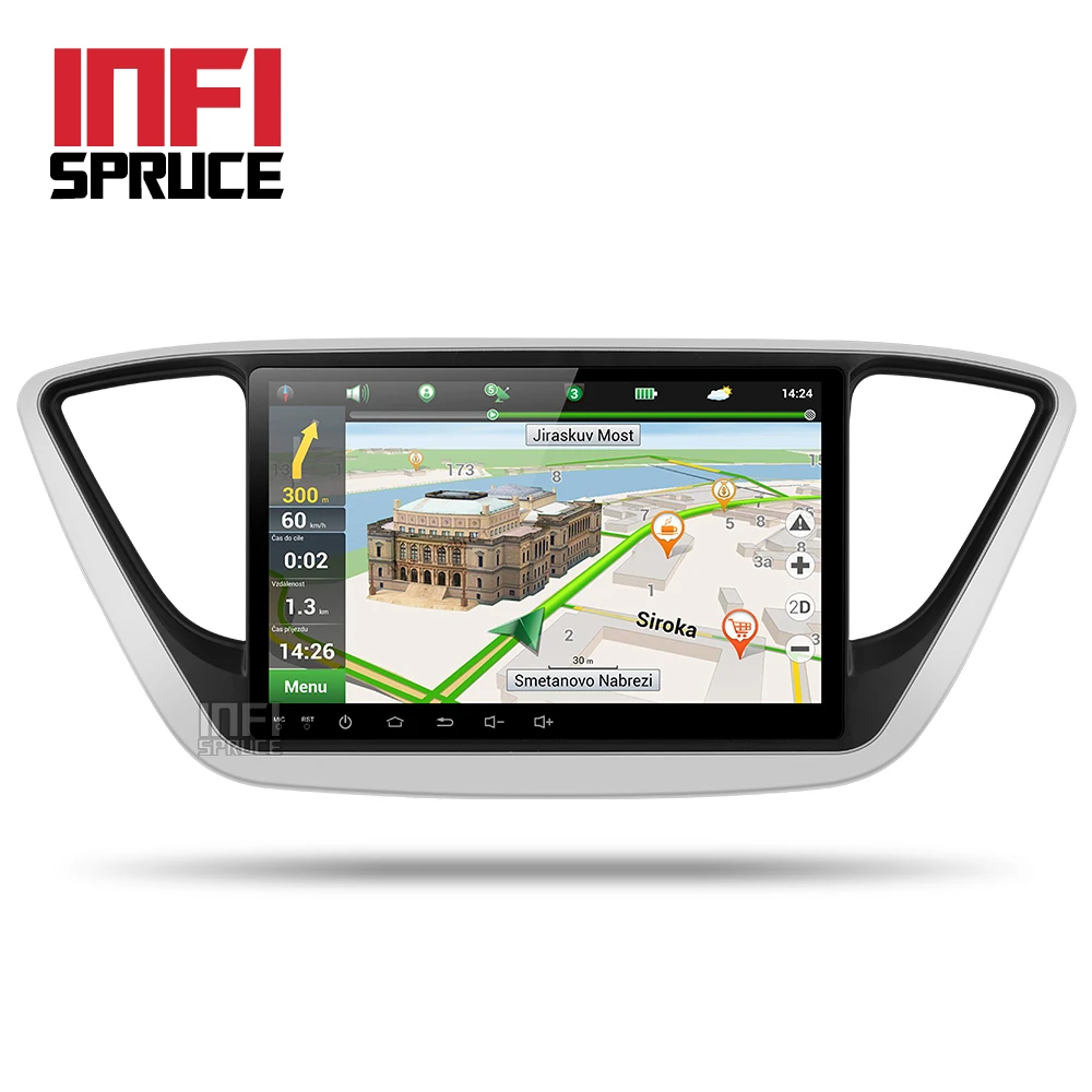 Infispruce автомобильный DVD gps для Hyundai Verna Solaris 2017 octa Core 9 &quotAndroid 8 1 ПК автомобиля Штатная