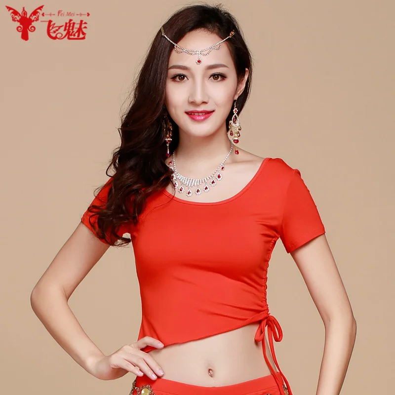 Женский костюм для танца живота футболка из модала с коротким рукавом и кулиской