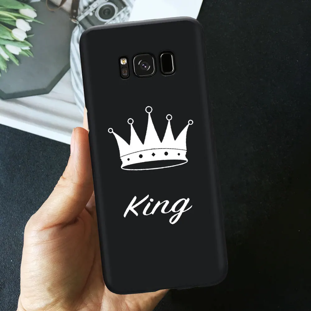 TPU D1042 Чехол для телефона с цитатами Король Королева 01 красный черный чехол для телефона samsung S10 E S9 S8 Plus S7 edge A6 A9 A7 Мягкий силиконовый чехол из ТПУ - Цвет: TPU D1042