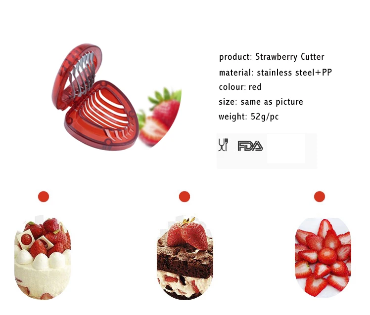 1 шт. резак для красной клубники пластиковые инструменты резьбы фруктов салатов
