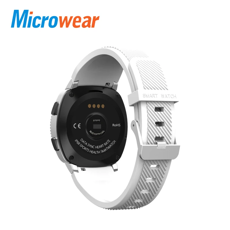 white silicone Microwear L2 Смарт часы MTK2502 Smartwatch IP68 Водонепроницаемый Bluetooth Вызов монитор сердечного ритма во время сна спортивные часы 15 шт./лот - Цвет: white silicone