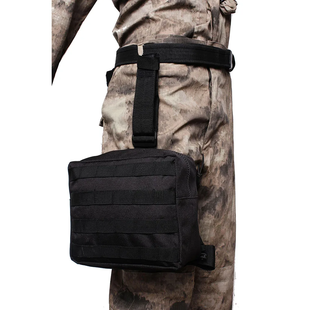 Black Тактическая Сумка для ног Molle utile EDC Fanny бедренная Сумка военный аксессуар для ног сумка для инструментов охотничья походная поясная сумка - Цвет: Black