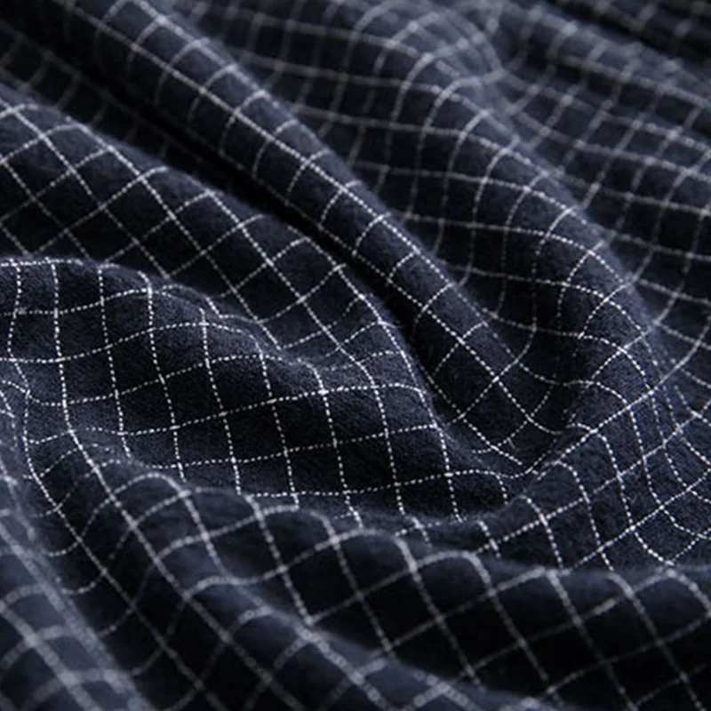 

New Autumn Oversized Tops Women Round Neck Long Sleeve Loose Blouse Solid Black Cotton Linen Vintage Plaid Shirt Blusas