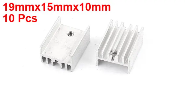 UXCELL 10 Шт. Винтами Алюминиевый Радиатор Охлаждения Cooler Фин 19 Мм х 15 мм Серебряный