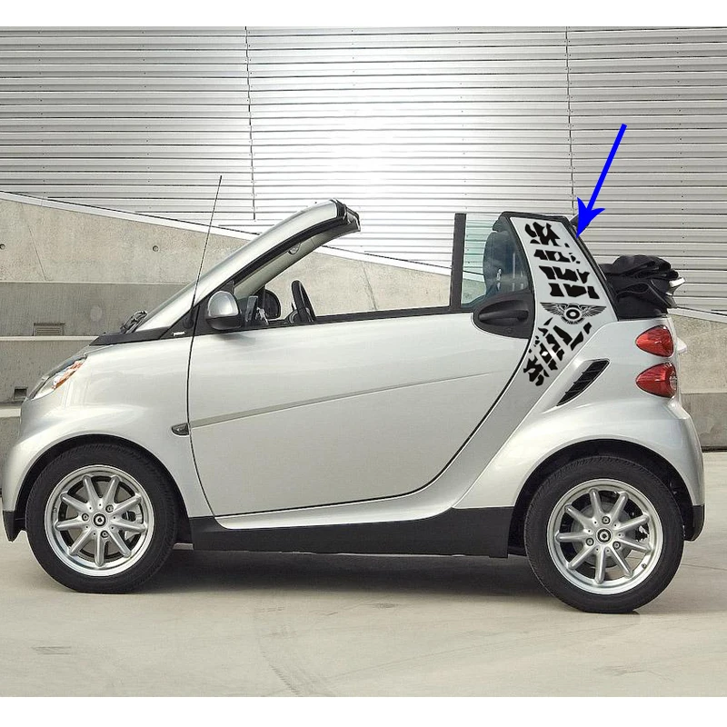 2pc cool tire print styling graphic vinyls car stickers customize for smart mini 2 doors sticke