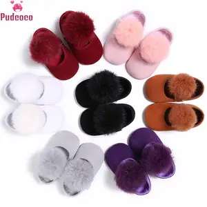 5 Цвета милые для малыша; на каждый день с меховыми помпонами; Детско-Младенческая Одежда для новорожденных; Футболка для девочек обувь для мальчиков, на мягкой подошве для детей, начинающих ходить; Для детей 0-18 месяцев