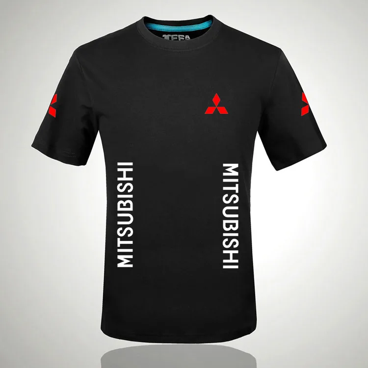 Хлопковая футболка с коротким рукавом, футболка с логотипом Mitsubishi, Повседневная футболка с принтом, Специальная футболка с принтом