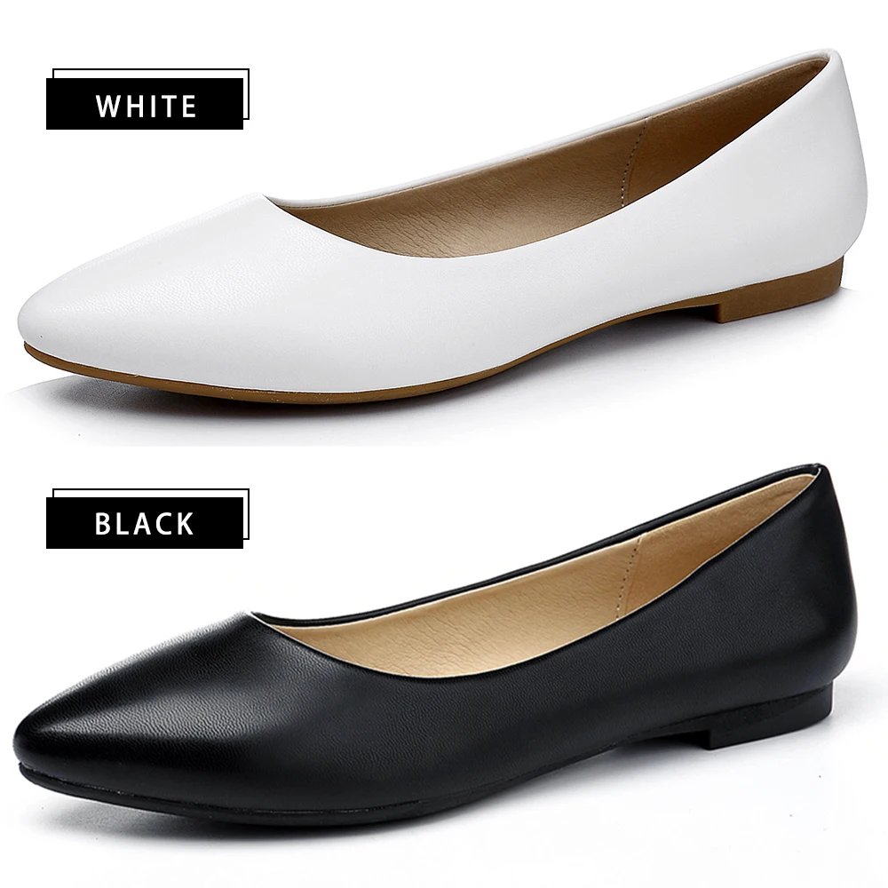 Летние острый носок Слипоны женские офисные Туфли без каблуков удобные кожаные