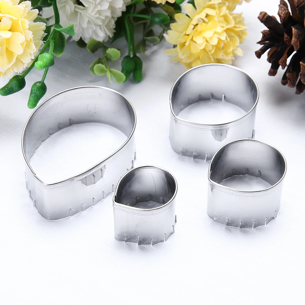 4 шт./компл. ремешок для печенья из нержавеющей стали с лепестками роз и цветов