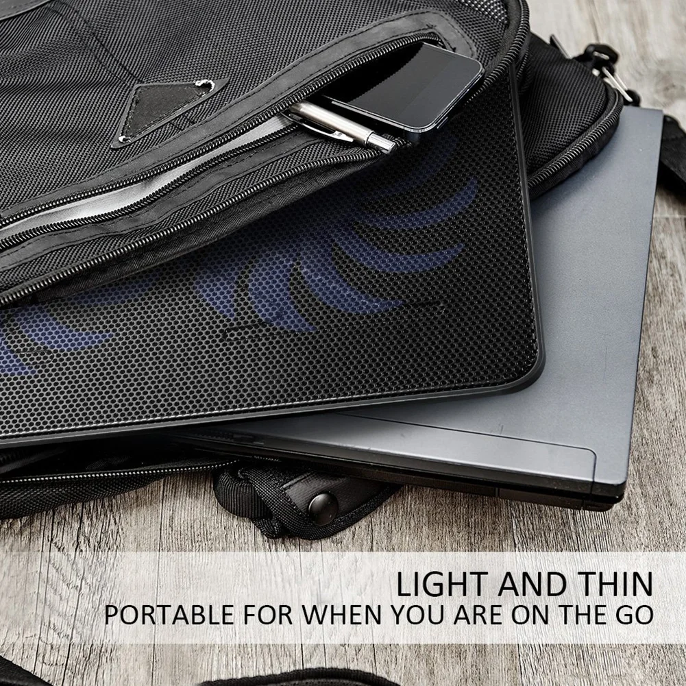 Low Noise Impact Resistant Ultra Slim Laptop Led Cooling Pad USB Nonslip Adjustable Mounts Portable Metal Panel Fit Below 17inch |