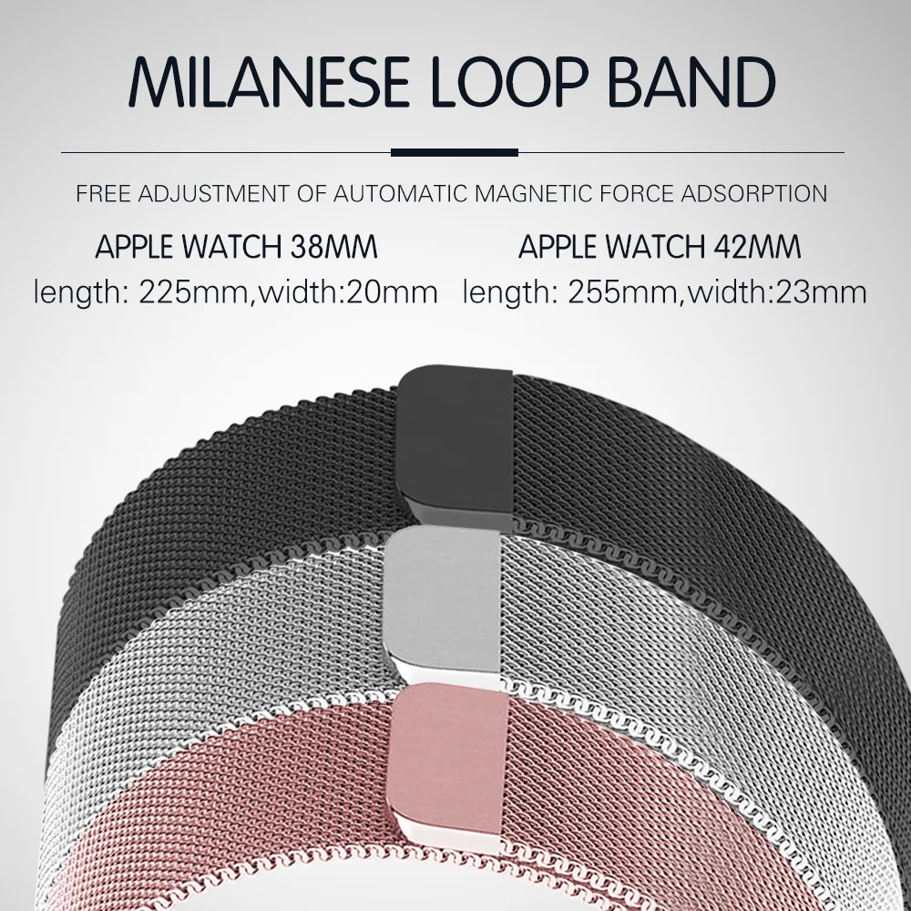 Ремешок для часов BUMVOR Milanese loop Series 5 розовое золото Apple Watch ремешок iwatch из