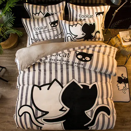 Design 5 Комплект из кораллового флиса с рисунком, теплые зимние утепленные фланелевые простыни, теплые пододеяльники, FL бархатные постельные принадлежности, простыня - Цвет: Design 5