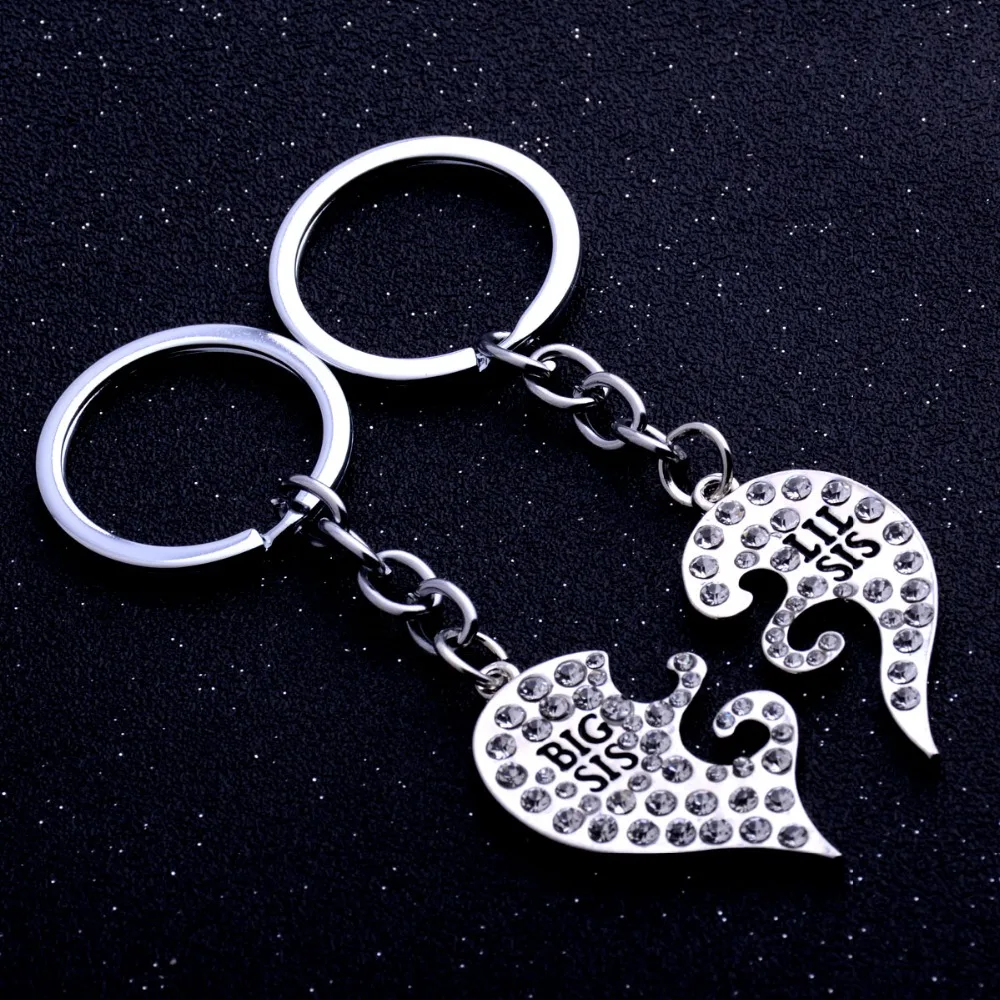 2 шт./компл. брелок для ключей с кристаллами большой Лил сестра любовь сломанное