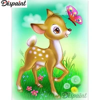 dispaint full squareround drill 5d diy diamond painting deer butterfly scenery embroidery cross stitch home decor gift a12273