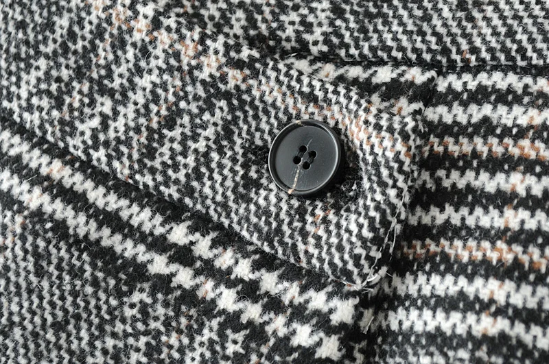 

Qooth Spring 2019 Skirts Womens Casual Lattice High Waist Plaid Skirt Asymmetrical Woolen Skirt Gray Ladies New Clothing QH1718