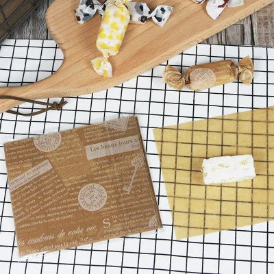 100 шт./компл. фантика выпечки Упаковка Nougat упаковочная Бумага для Рождества Одежда для свадьбы, дня рождения Вощеная Бумага сумки формы для выпечки - Цвет: A