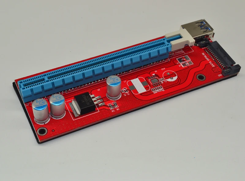 VER007S 0 6 M PCI E 1X до 16X Райзер карта расширения Express адаптер USB 3 кабель 15Pin SATA источник