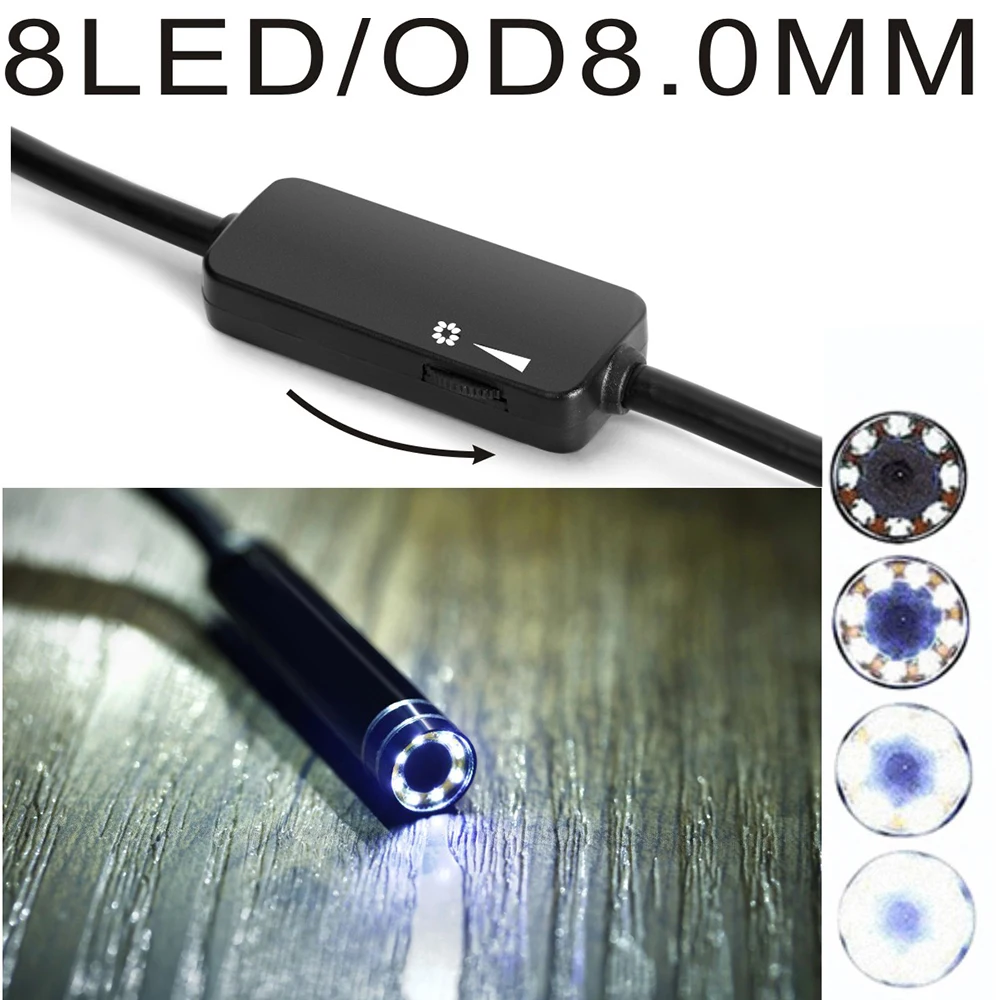 Chanseon HD1200P Android 8 мм Micro USB Type-c 3 в 1 компьютер эндоскоп бороскоп водонепроницаемый