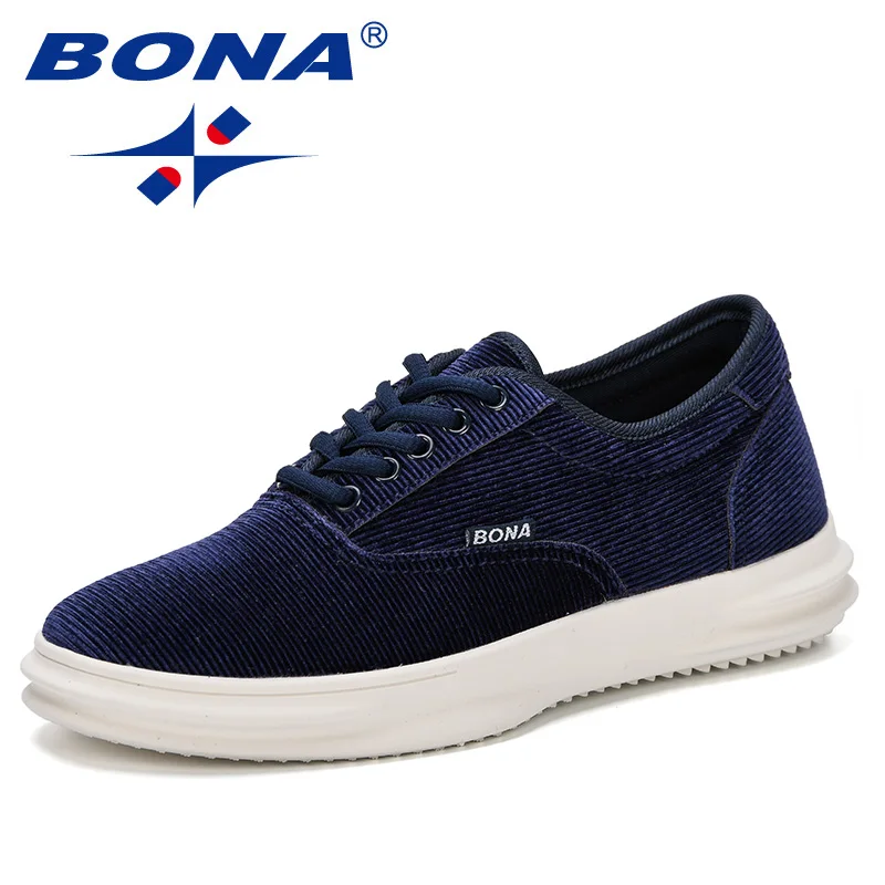 Deep blue BONA/; сезон весна-осень; мужская повседневная обувь; мужские кроссовки; Дышащие Модные слипоны; прогулочная обувь; Мужская обувь; однотонная мужская обувь - Цвет: Deep blue