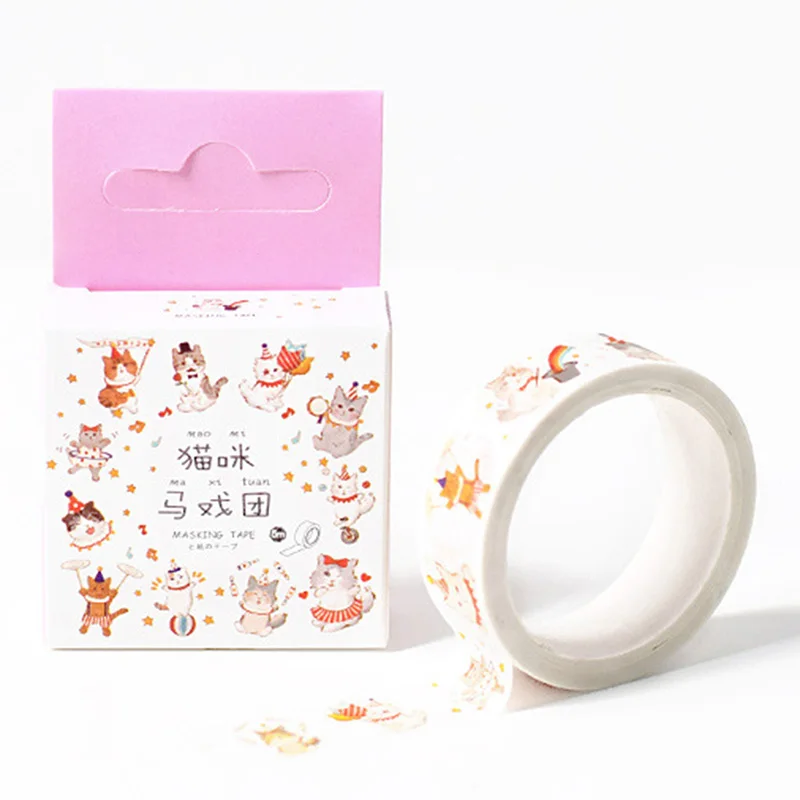 H06 15 мм* 5 м милая собака кошка животные бумажный скотч DIY дневник в стиле Скрапбукинг Декоративные Маскировочные ленты для детей подарок для девочек - Цвет: H06