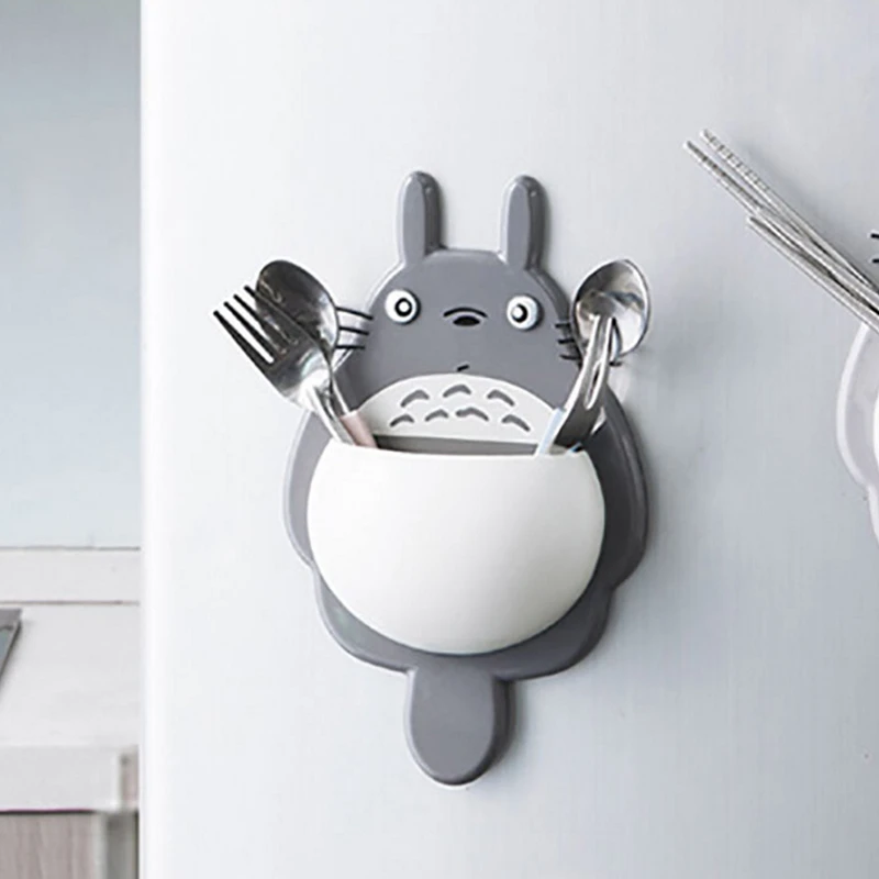 

Powerful 3-sucker Multi-purpose Toothbrush Holder Toothpaste Holder Cute Home Decor Cartoons Bathroom Toilet Storage Rack