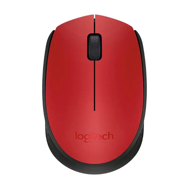 Logitech M170 2,4 ГГц Беспроводной Мышь 1000 Точек на дюйм 3 кнопки двухсторонняя колеса мыши с нано-приемник для ПК компьютер - Цвет: Красный