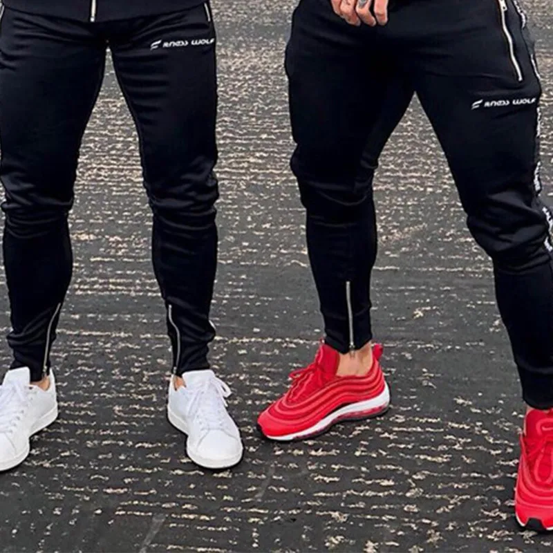 GYMLOCKER осенние штаны на молнии для ног, мужские спортивные штаны для фитнеса, тренировочные штаны, мужские брюки, тонкие модные спортивные штаны для бега, Мужские штаны