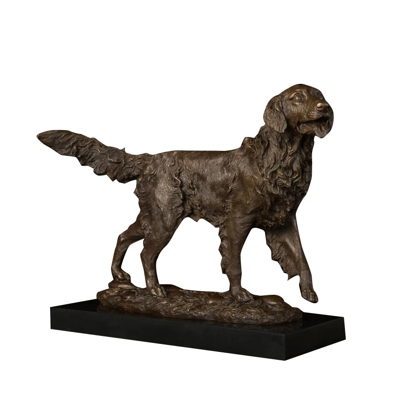 

ArtsHom DW-040 Bronze Sculpture Dog Statue Animal Figurine Copper Metal Art Statuette Home Decoration Accessories