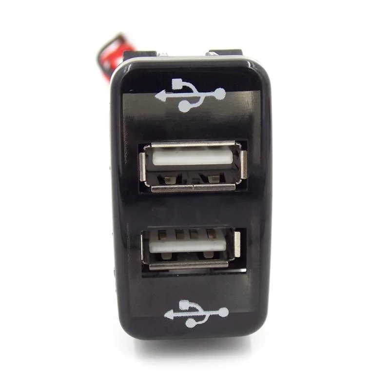Устройство для автомобиля с двумя портами USB Зарядное устройство 12В с 2 портами(стандарт Порты и разъёмы Умное зарядное устройство адаптер 5V 2.1A/1A только для Toyota Hilux VIGO зарядных порта USB для автомобиля Зарядное устройство