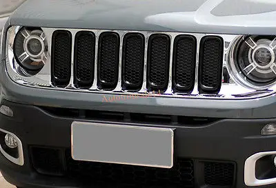 Хромированная передняя решетка Центр радиатора WI рамки для Jeep Renegade 2015 2016|chrome front