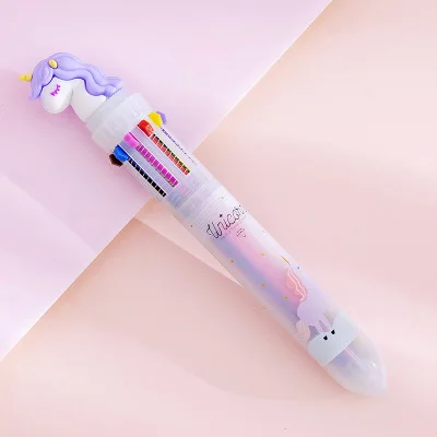 Ballpoint 1 шт., шариковая ручка с единорогом, 10 цветов, новинка, канцелярские принадлежности, кавайные ручки, новинка, Мультяшные гелевые студенческие ручки, милые кавайные ручки, школьные принадлежности - Цвет: Ballpoint