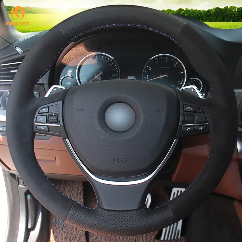 MEWANT черная натуральная кожа замша для BMW F10 2014 520i 528i 2013 730Li 740Li 750Li запчасти|car steering