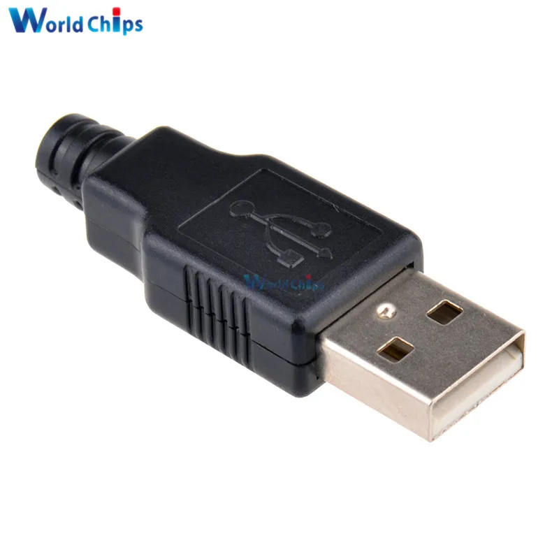 10 шт. 4 контактный Штекерный Переходник USB Type A с черной пластиковой крышкой|connector