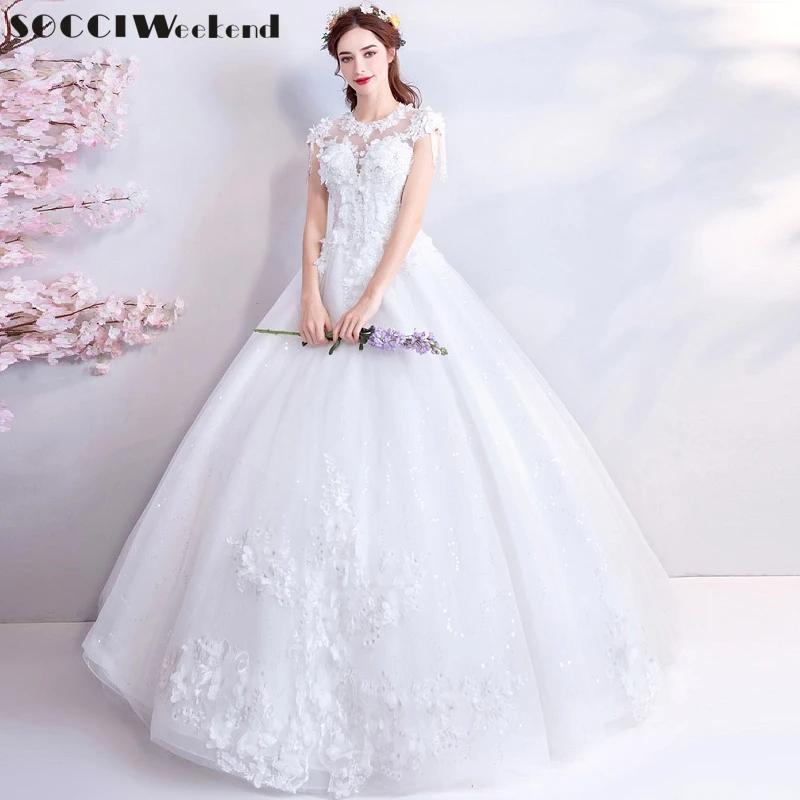 SOCCI Weekend французские элегантные свадебные платья принцессы аппликации кружевные