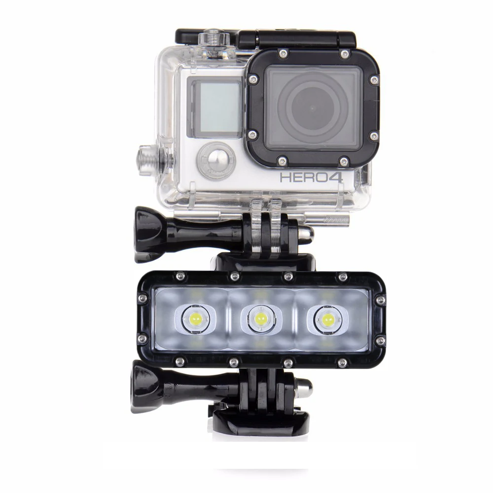 Go Pro Дайвинг светодиодная вспышка подводная лампа (2x Hero3 батареи) для GoPro Hero 5 3 + 4 4S